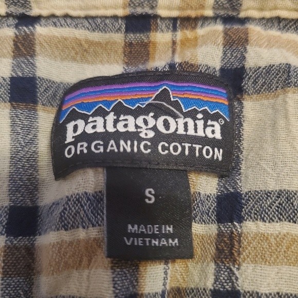 Patagonia plaid yellow and white button up cotton flannel shirt - Picture 7 of 10